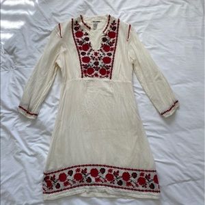 Lucky Brand Cream Long Sleeve Dress